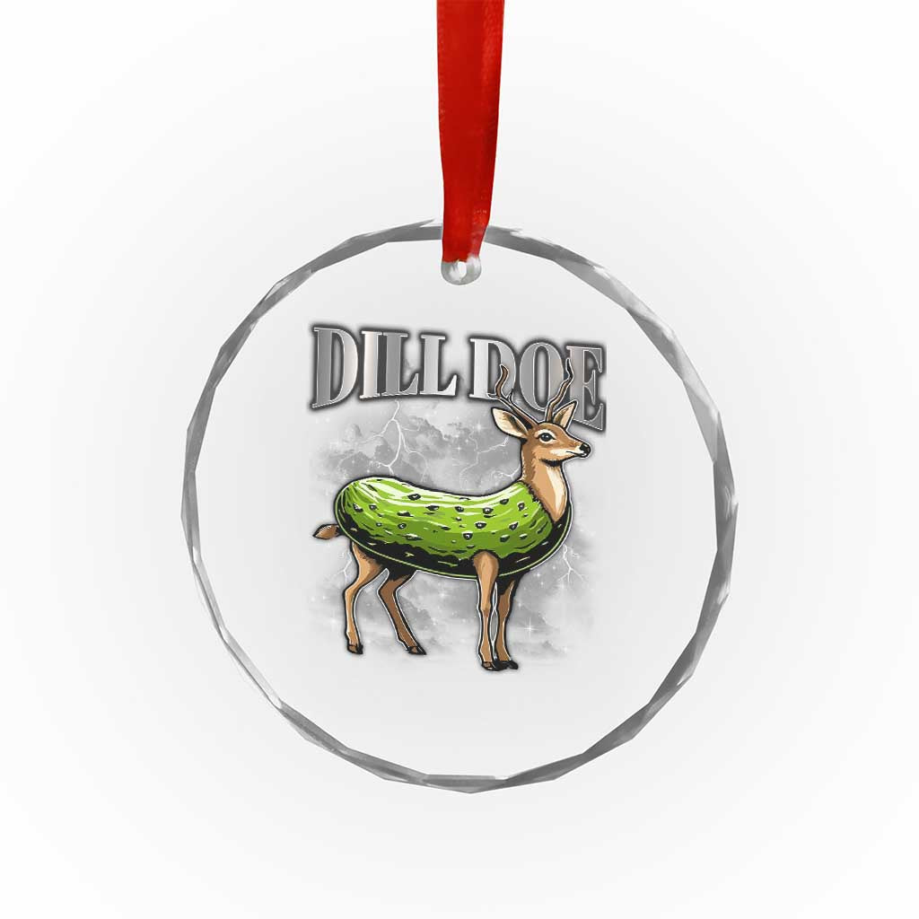 Dill Doe Crystal Glass Ornament Funny Adult Humor Pickle Deer Bootleg Graphic 90s - Wonder Print Shop