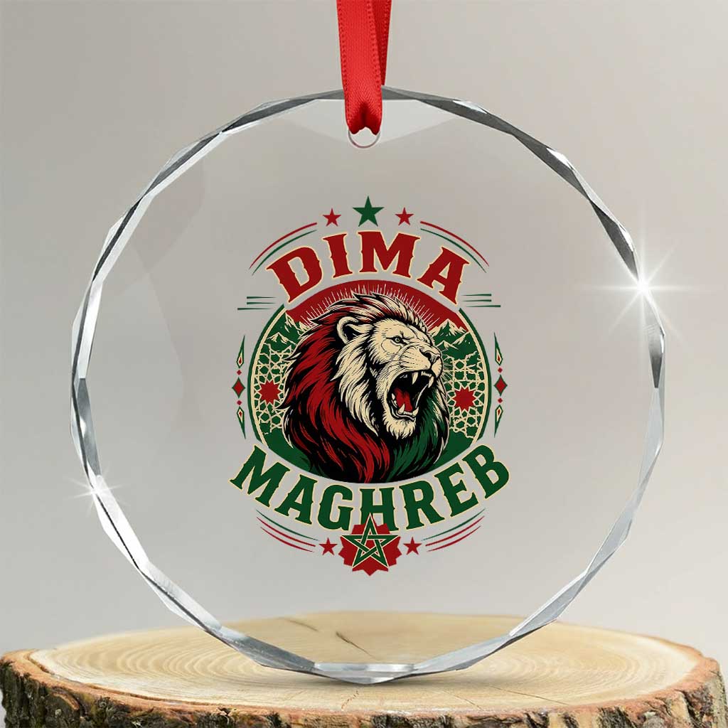 Dima Maghreb Morocco Lion Roar Crystal Glass Ornament Proud Patriotic Moroccan Spirit Heritage Support