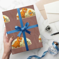 Dino Nuggets Chasing Cat Wrapping Paper Roll Funny Nugget Lover Gift - Wonder Print Shop