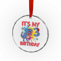 Dino Spider Its My 3rd Birthday Crystal Glass Ornament Dinosaur Gift For Boys