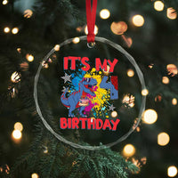 Dino Spider Its My 4th Birthday Crystal Glass Ornament Dinosaur Gift For Boys