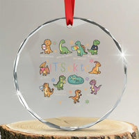 Dinosaur Autism Awareness Crystal Glass Ornament It Is Okay to Be Different Dino Lover