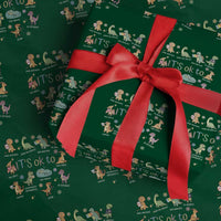 Dinosaur Autism Awareness Wrapping Paper Roll It Is Okay to Be Different Dino Lover