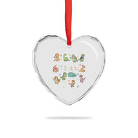 Dinosaur Autism Awareness Heart Crystal Glass Ornament It Is Okay to Be Different Dino Lover