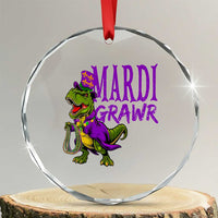 Dinosaur Mardi Gras Crystal Glass Ornament Funny Meme New Orleans Party Custume Beads - Wonder Print Shop