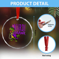Dinosaur Mardi Gras Crystal Glass Ornament Funny Meme New Orleans Party Custume Beads - Wonder Print Shop