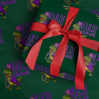 Dinosaur Mardi Gras Wrapping Paper Roll Funny Meme New Orleans Party Custume Beads - Wonder Print Shop