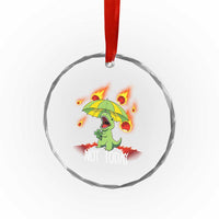 Dinosaur Meteor Shower Astronomy Humor Crystal Glass Ornament Not Today
