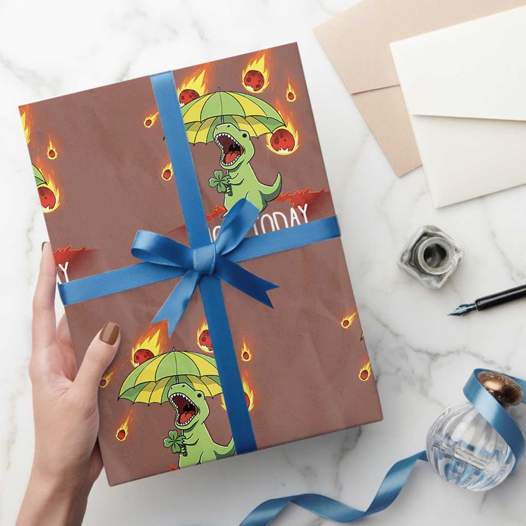 Dinosaur Meteor Shower Astronomy Humor Wrapping Paper Roll Not Today