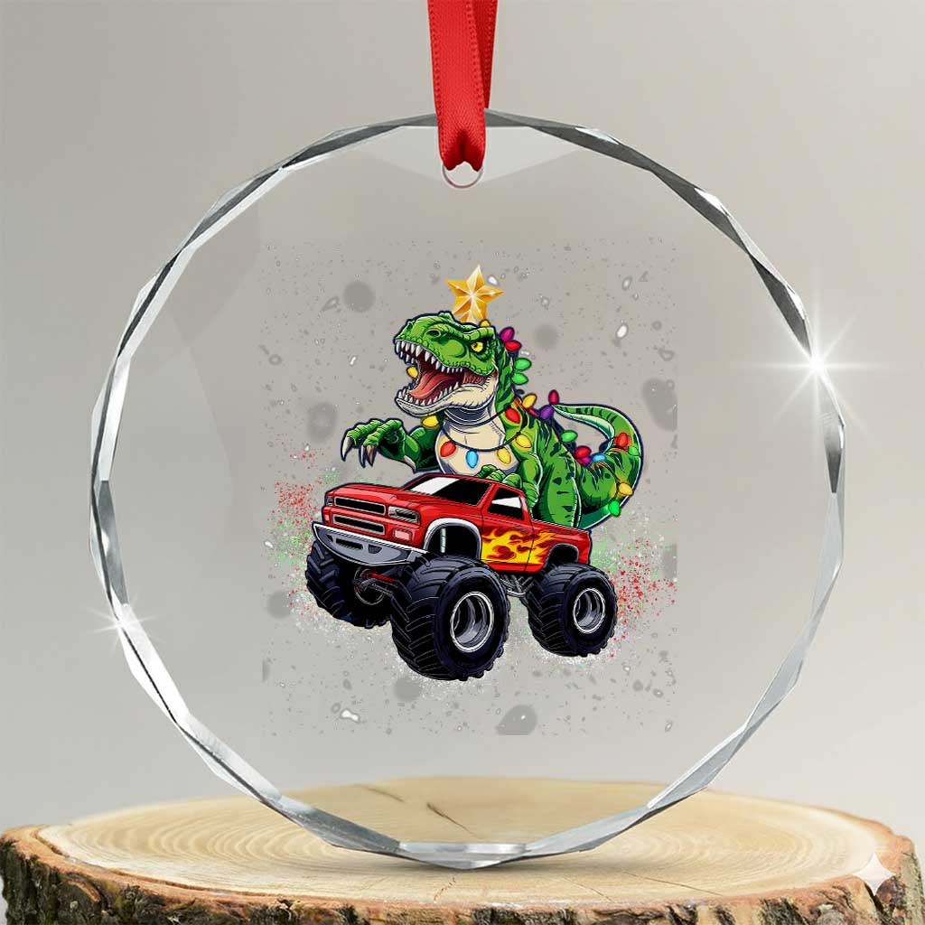 Dinosaur Monster Truck Crystal Glass Ornament TS10