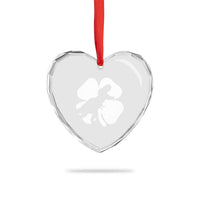 Dinosaur St Patricks Day Shamrock Heart Crystal Glass Ornament Silhouette Boys Toddler Kids