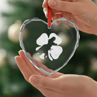 Dinosaur St Patricks Day Shamrock Heart Crystal Glass Ornament Silhouette Boys Toddler Kids