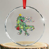 Dinosaur Xmas Tree Rex Crystal Glass Ornament Merry Rex-Mas Xmas Pet Dino Trex TS10