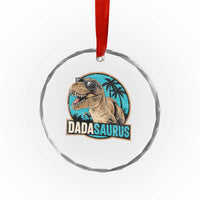 Dinosuar Dad Crystal Glass Ornament Funny Dadasaurus Fathers Day Family Matching