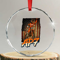 Dirt Bike American Flag Crystal Glass Ornament - Wonder Print Shop