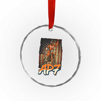 Dirt Bike American Flag Crystal Glass Ornament - Wonder Print Shop