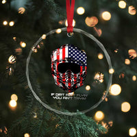 Dirt Bike American Flag Patriotic Crystal Glass Ornament If Dirt Ain't Flyin You Ain't Tryin - Wonder Print Shop