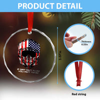 Dirt Bike American Flag Patriotic Crystal Glass Ornament If Dirt Ain't Flyin You Ain't Tryin - Wonder Print Shop
