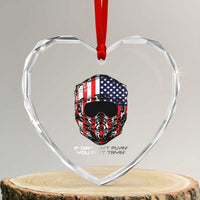 Dirt Bike American Flag Patriotic Heart Crystal Glass Ornament If Dirt Ain't Flyin You Ain't Tryin - Wonder Print Shop