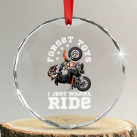Dirt Bike Boys Crystal Glass Ornament Funny Forgive Toys I Just Wanna Ride Motocross Rider - Wonder Print Shop