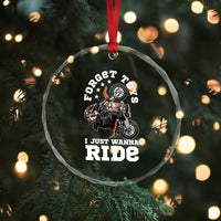 Dirt Bike Boys Crystal Glass Ornament Funny Forgive Toys I Just Wanna Ride Motocross Rider - Wonder Print Shop