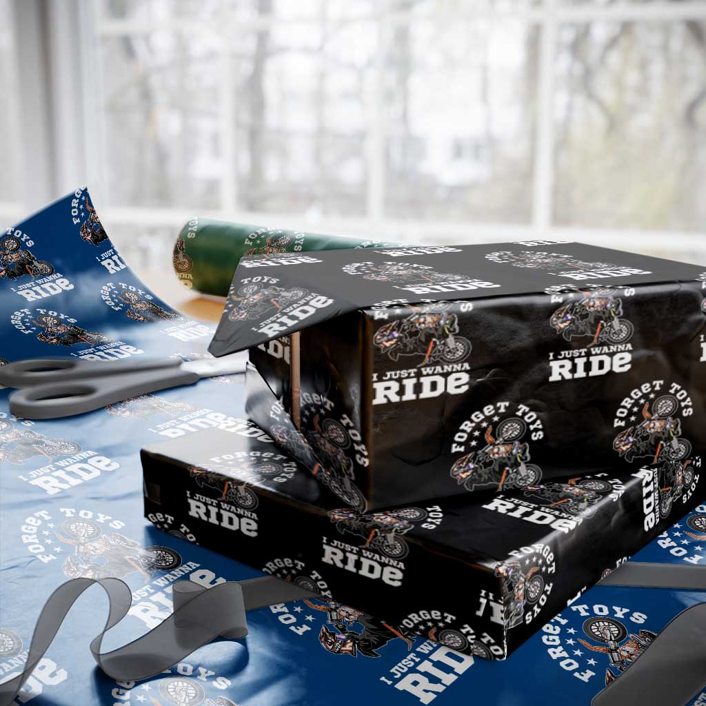 Dirt Bike Boys Wrapping Paper Roll Funny Forgive Toys I Just Wanna Ride Motocross Rider - Wonder Print Shop
