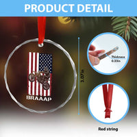 Dirt Bike Crystal Glass Ornament Braaap American Flag Motocross TS14