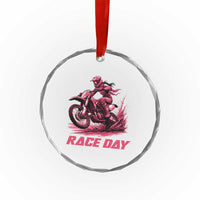 Dirt Bike Girl Crystal Glass Ornament Motocross Racing Women TS14