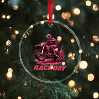 Dirt Bike Girl Crystal Glass Ornament Motocross Racing Women TS14
