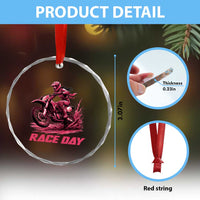 Dirt Bike Girl Crystal Glass Ornament Motocross Racing Women TS14