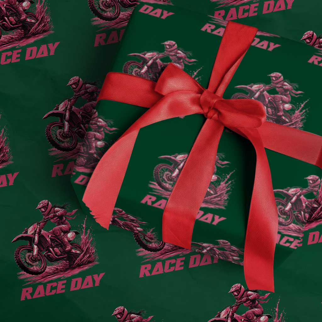 Dirt Bike Girl Wrapping Paper Roll Motocross Racing Women - Wonder Print Shop