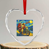 Dirt Bike Motocross Heart Crystal Glass Ornament Jesus Santa Christmas Starry Night - Wonder Print Shop