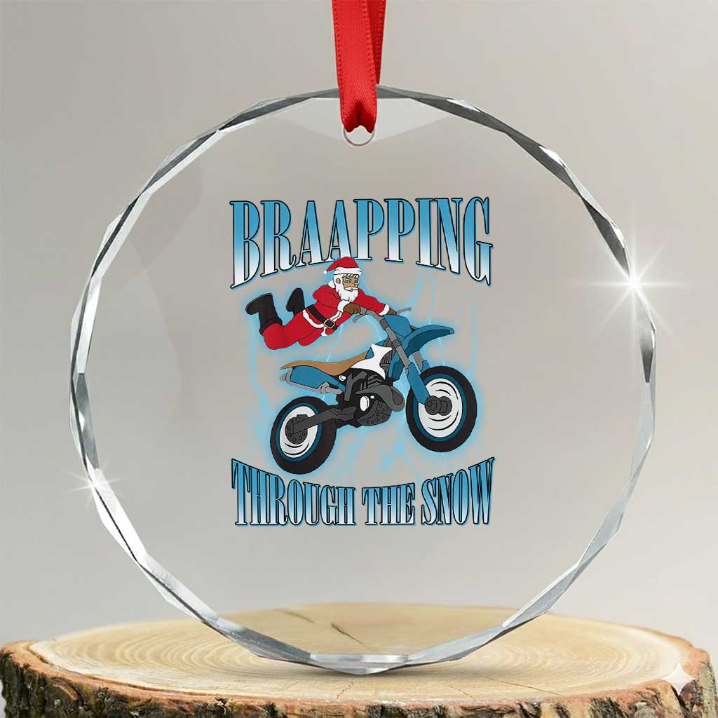 Dirt Bike Xmas Crystal Glass Ornament Brraaap Funny Motocross Biker Xmas Gift TS10