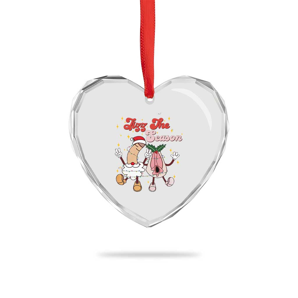 Dirty Christmas Jizz The Season Heart Crystal Glass Ornament Funny Xmas Inappropriate Adult Humor - Wonder Print Shop