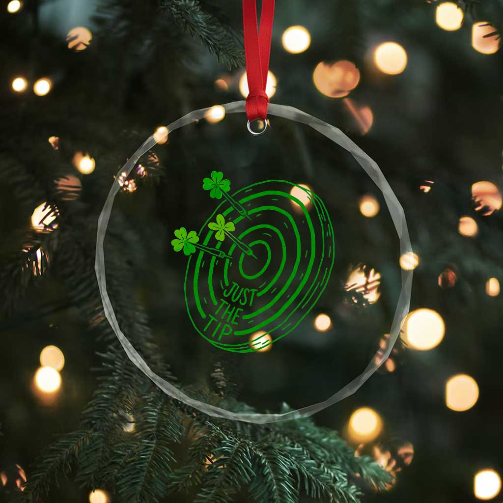 Dirty Humor Dartist St Patricks Day Gift Crystal Glass Ornament Just The Tip