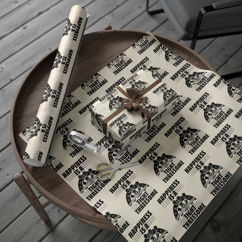 Dirty Joke Darts Gift Wrapping Paper Roll Darts Happiness Is A Tight Threesome - Wonder Print Shop