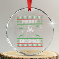 Disc Golf Christmas Crystal Glass Ornament Merry Discmas Ugly Xmas - Wonder Print Shop