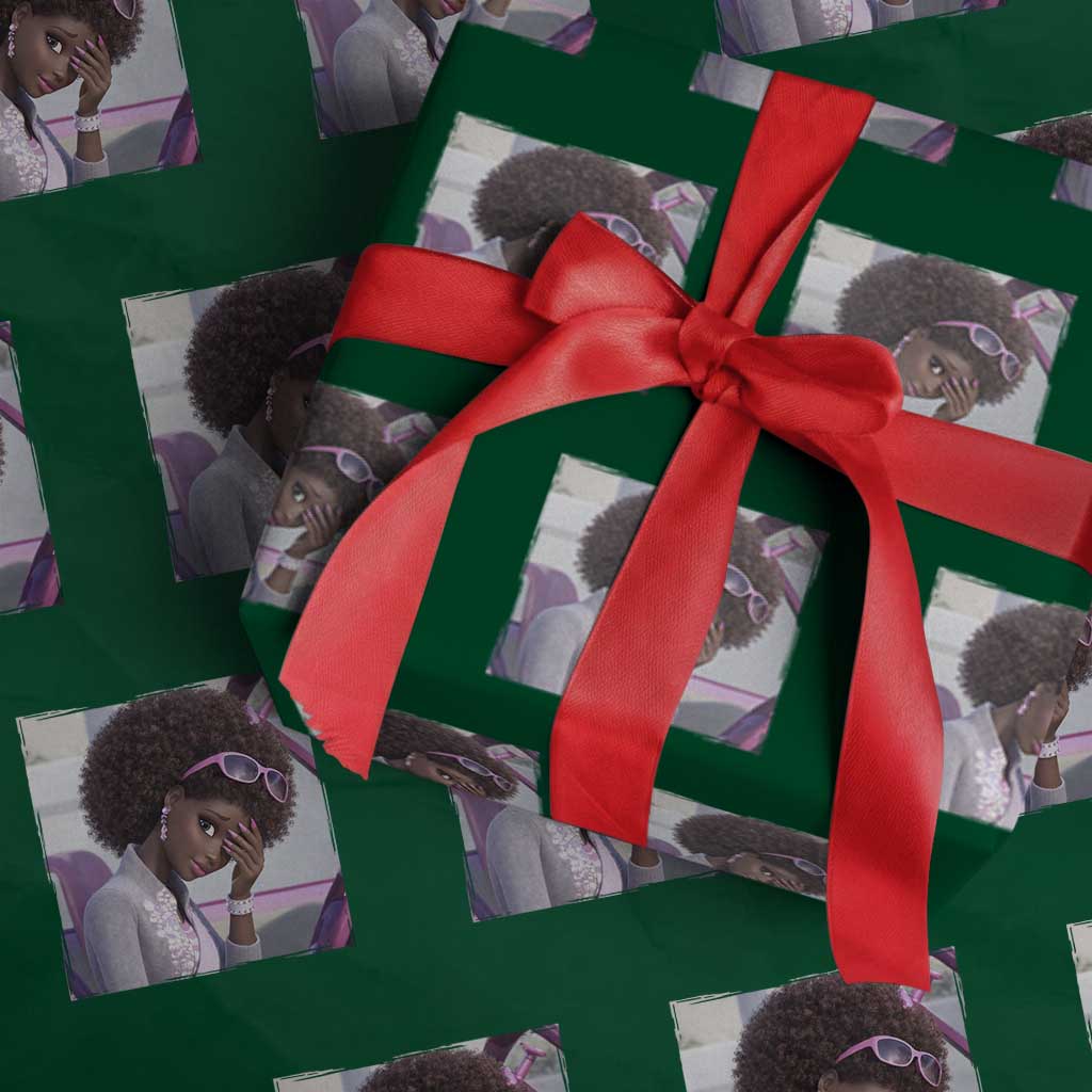 Disgusted Black Doll Meme Wrapping Paper Roll Funny Sassy Reaction Afro Girl With Attitude