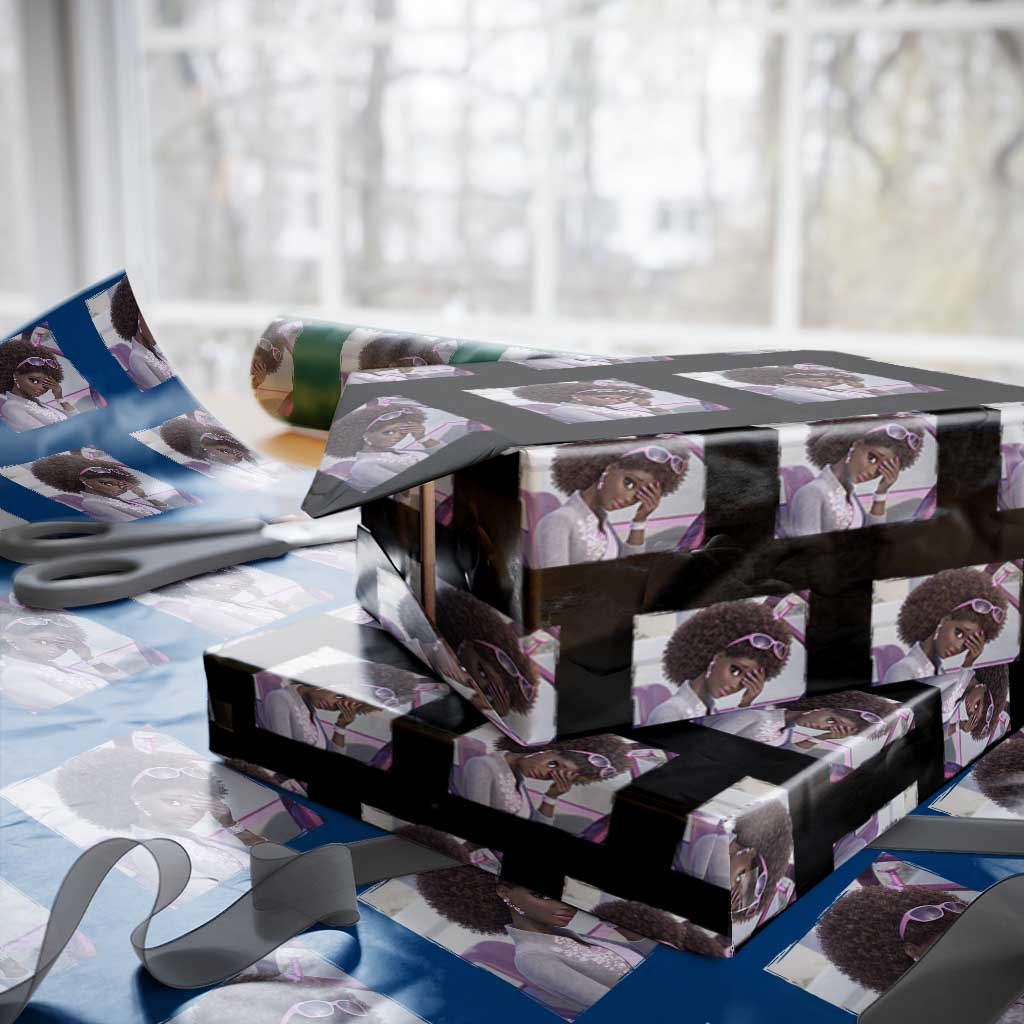 Disgusted Black Doll Meme Wrapping Paper Roll Funny Sassy Reaction Afro Girl With Attitude