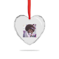 Disgusted Black Doll Meme Heart Crystal Glass Ornament Funny Sassy Reaction Afro Girl With Attitude