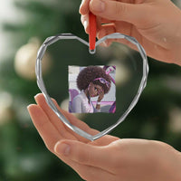 Disgusted Black Doll Meme Heart Crystal Glass Ornament Funny Sassy Reaction Afro Girl With Attitude