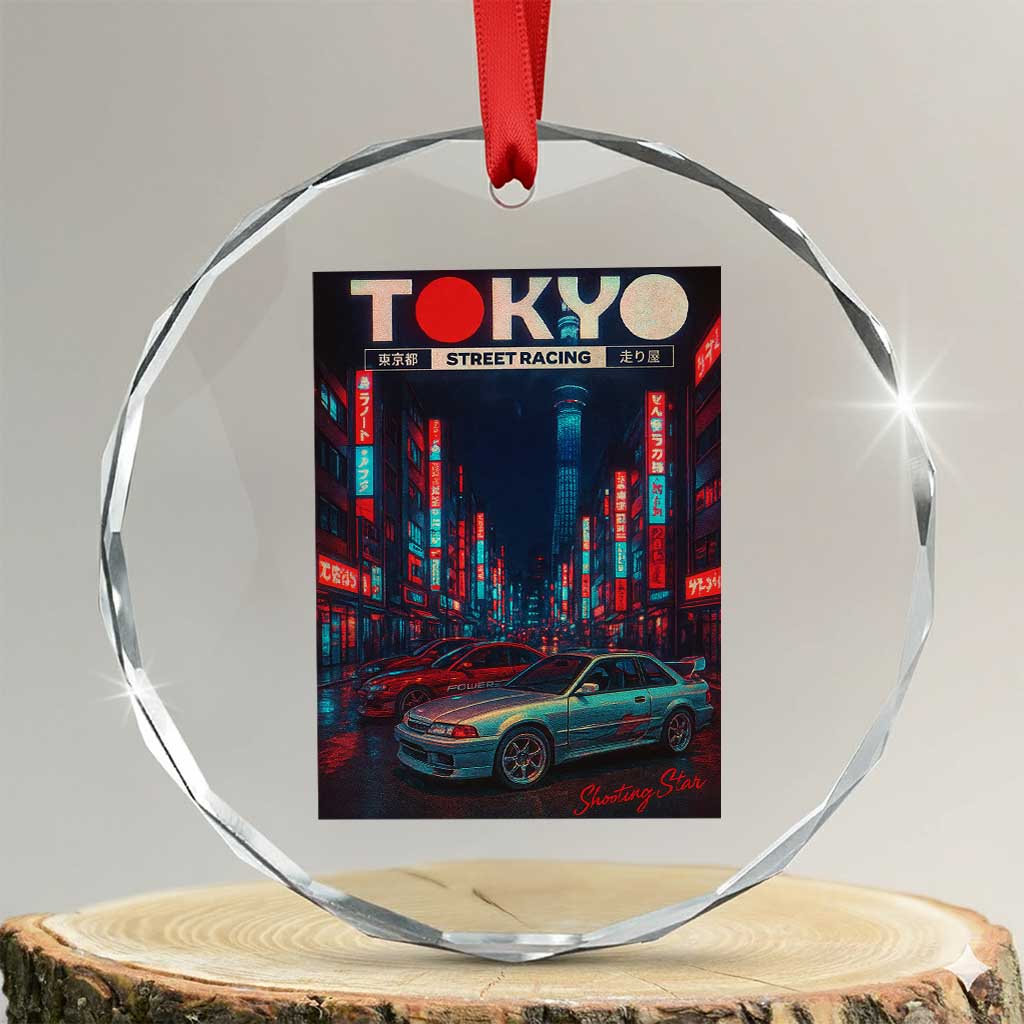 Distress JDM Tokyo Japan Drift Race Car Crystal Glass Ornament Retro Vintage Japanese Graphic - Wonder Print Shop