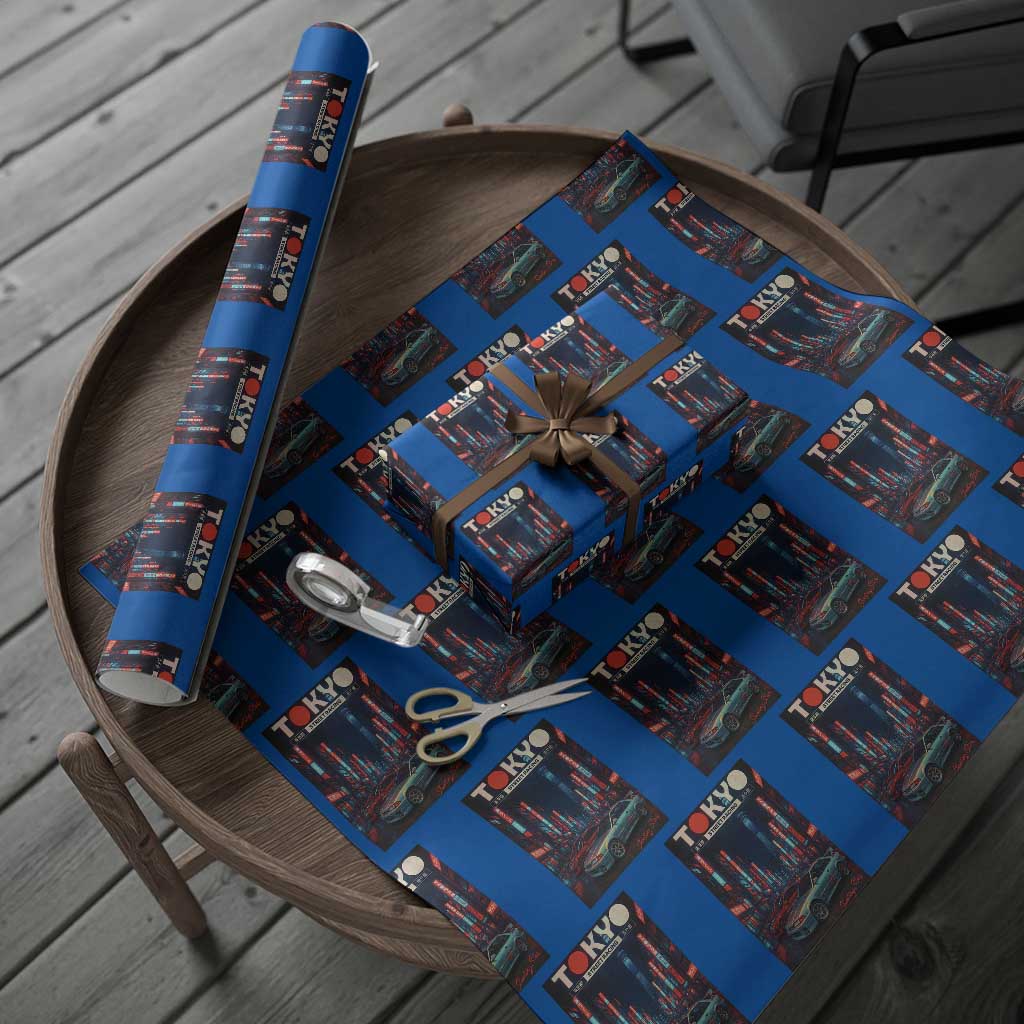 Distress JDM Tokyo Japan Drift Race Car Wrapping Paper Roll Retro Vintage Japanese Graphic - Wonder Print Shop