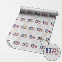Distressed Faux Patchwork 1776 USA Flag Wrapping Paper Roll Vintage Effect Printing Patriotic Graphic 4th Of July Independence Day