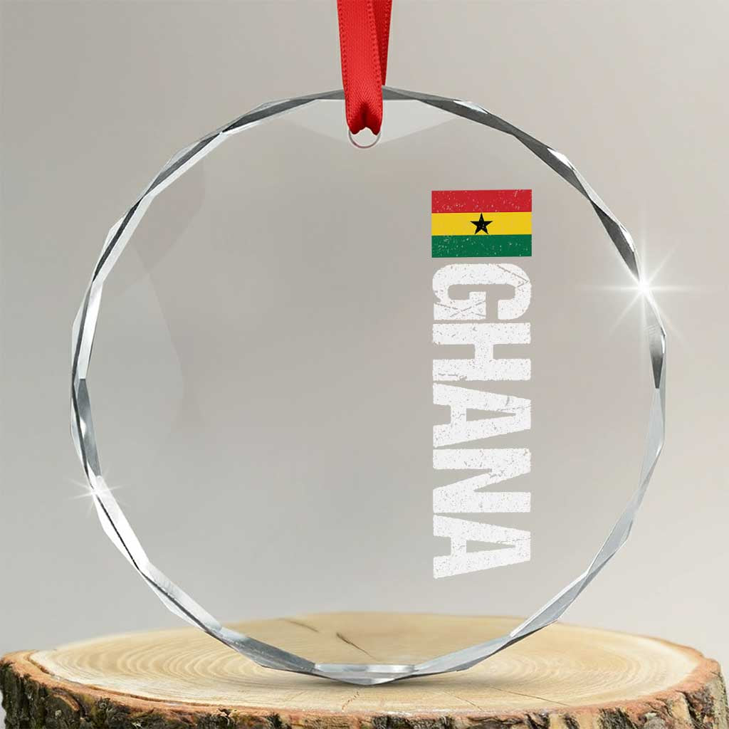 Distressed Ghana Flag Crystal Glass Ornament Vintage Ghanese Flag Africa Ghanaian Heritage