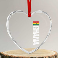 Distressed Ghana Flag Heart Crystal Glass Ornament Vintage Ghanese Flag Africa Ghanaian Heritage