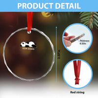 Diva Down Crystal Glass Ornament Funny Lazy Panda Meme
