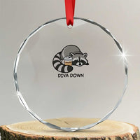 Diva Down Crystal Glass Ornament Funny Raccoon Relaxed