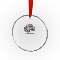 Diva Down Crystal Glass Ornament Funny Raccoon Relaxed