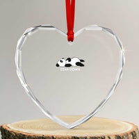 Diva Down Heart Crystal Glass Ornament Funny Lazy Panda Meme